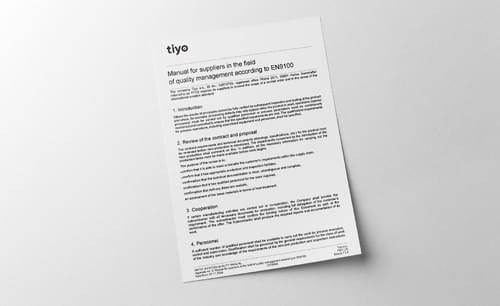 Manual for suppliers in the field of quality management accoring to EN 9100