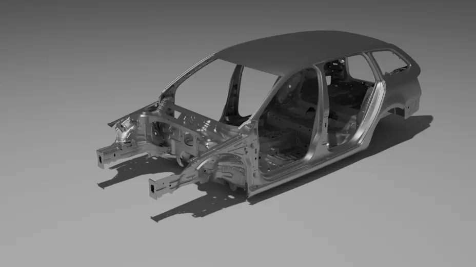 CAD visualisation of a passenger car body part
