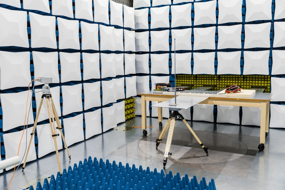 inside the dedicated chamber for EMC and ESD tests in the TIYO laboratory