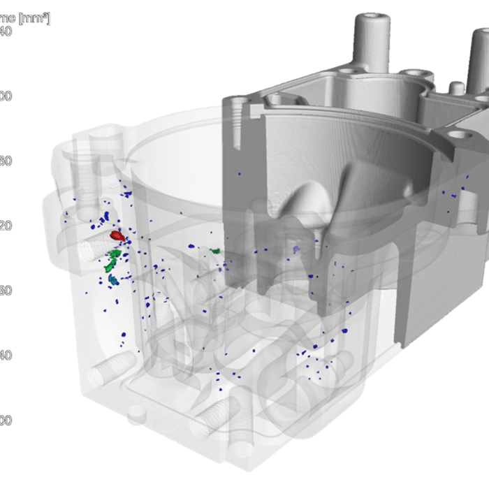 the resulting image of the so-called porosity by analysing
