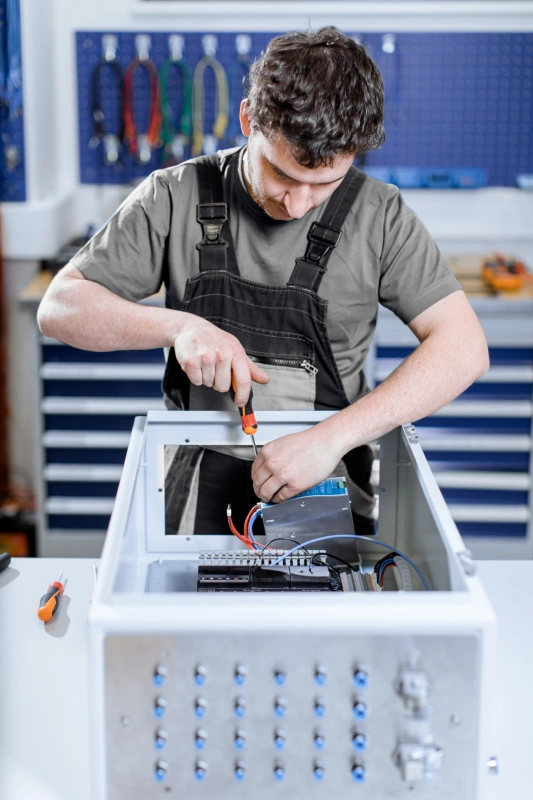 TIYO specialist installs test equipment components